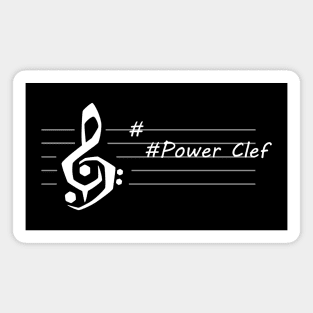 Power Clef - D Major White Magnet